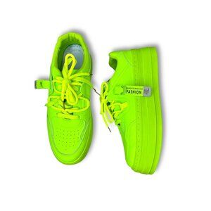 Neon Green Platform Sneakers Mens Size 46 Casual Fashion Shoes